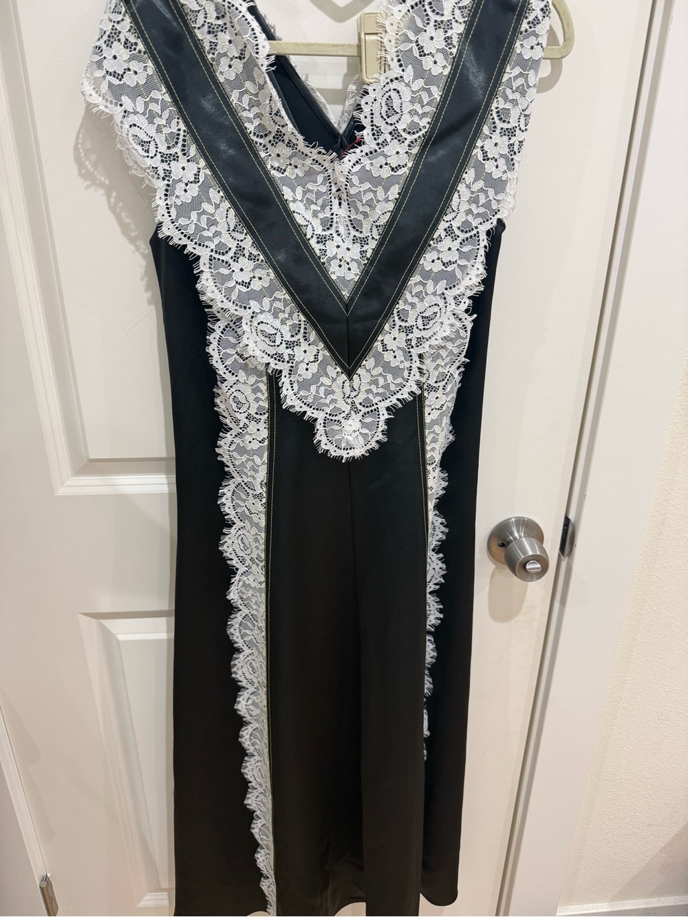 Philip Lim black dress with white lace trim